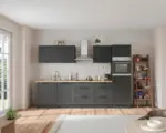 m&ouml;max K&uuml;chenzeile Meran ohne Ger&auml;te ca. 300 cm Grau/Eiche