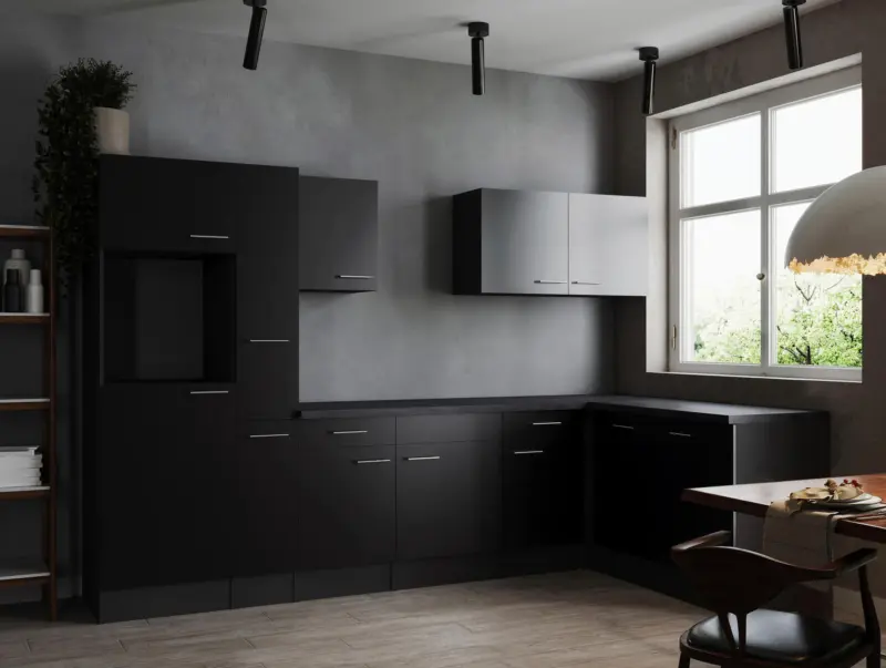 Eckk&uuml;che Oliver o. Ger&auml;te ca. 310x172cm Grau/Schwarz