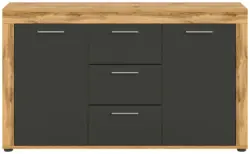 Sideboard Jam ca. 125x80x35 cm Eiche/Grau