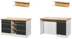 K&uuml;cheninsel Gabriel ca. 150x91x90 cm Grau Hochglanz