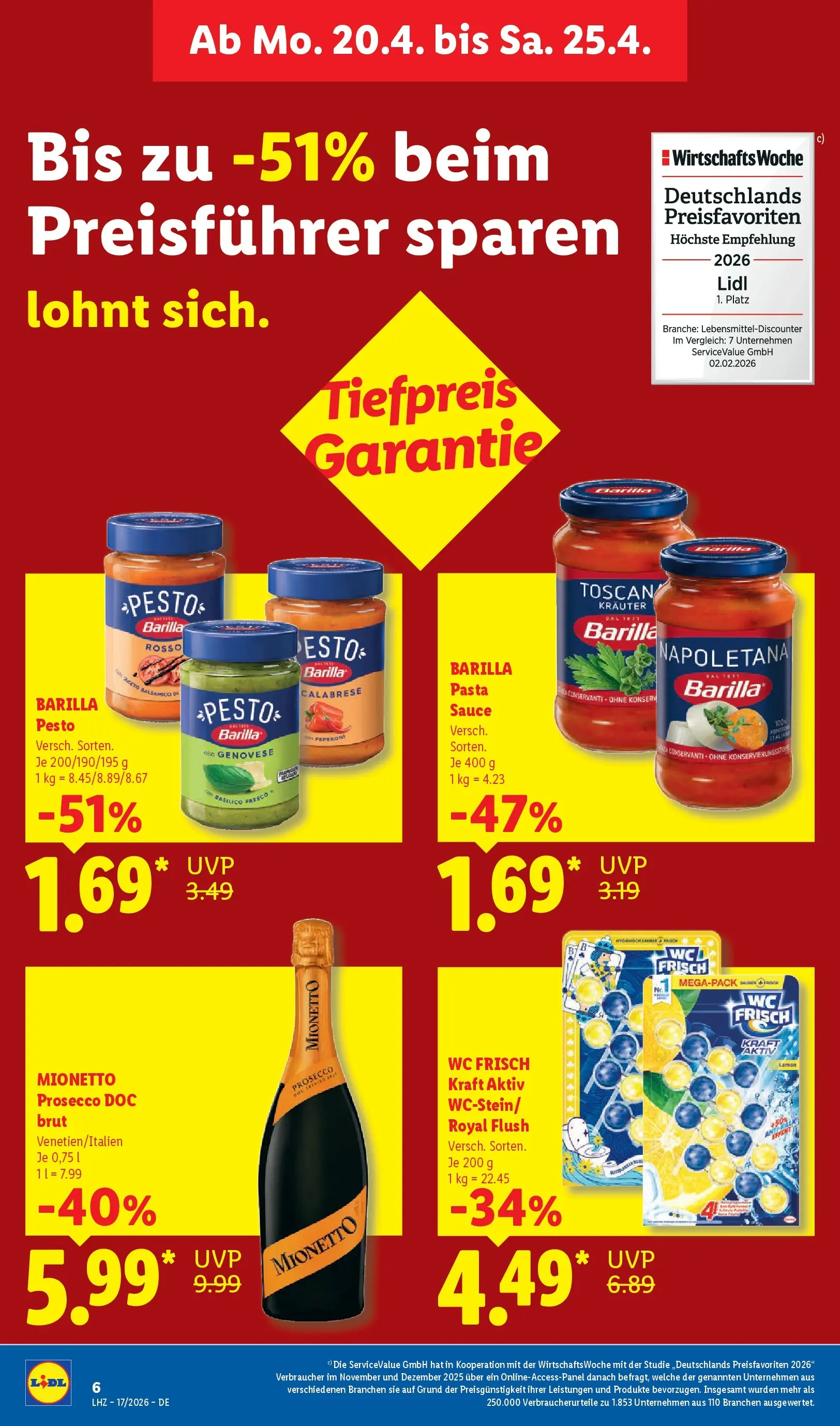 Lidl Prospekt Zülpich (ab 19.04.2026) zum Blättern » Angebote | Seite: 10 | Produkte: Balsamico, Prosecco, Wc frisch, Pasta