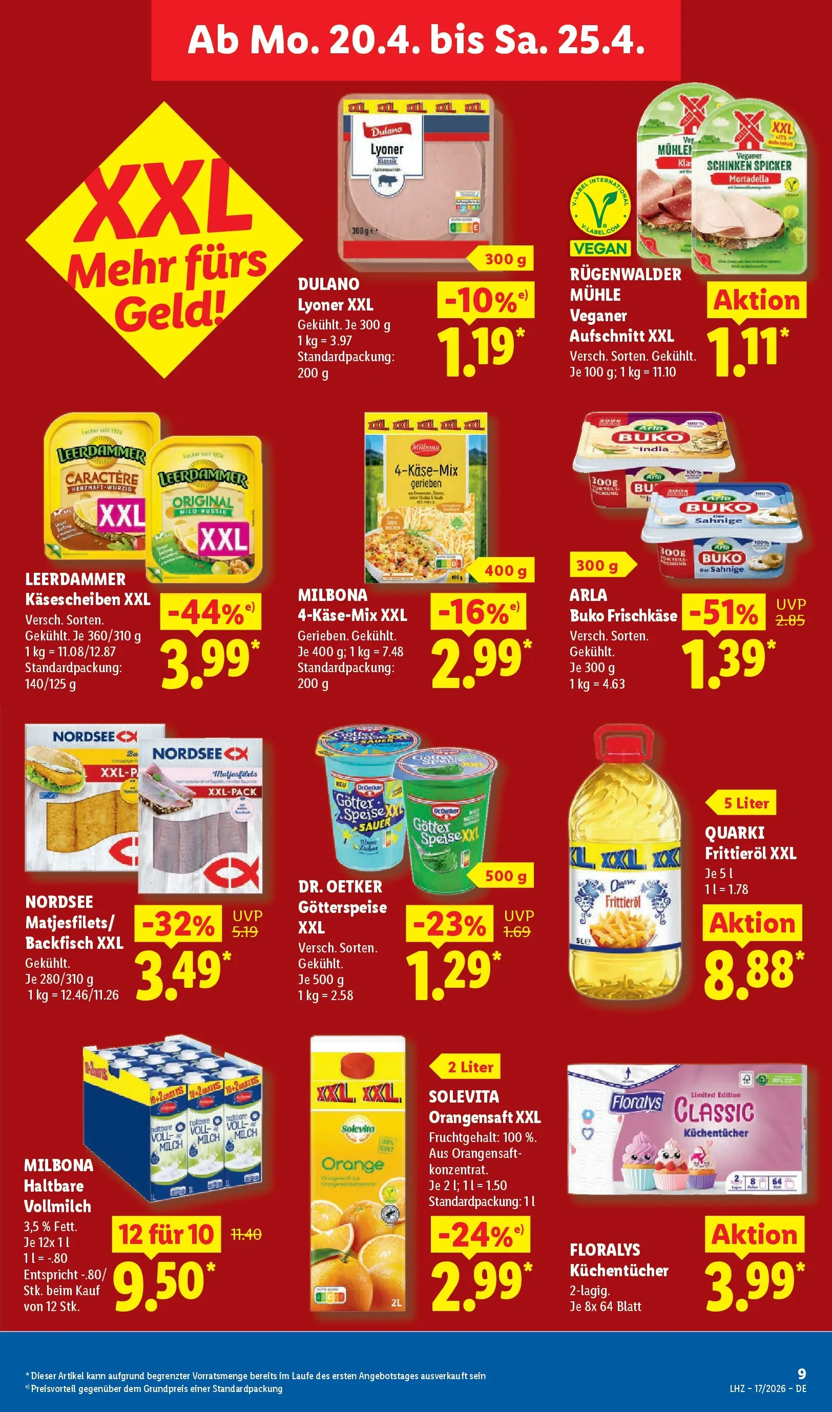 Lidl Prospekt Zülpich (ab 19.04.2026) zum Blättern » Angebote | Seite: 13 | Produkte: Mühle, Orangensaft, Leerdammer, Frischkase