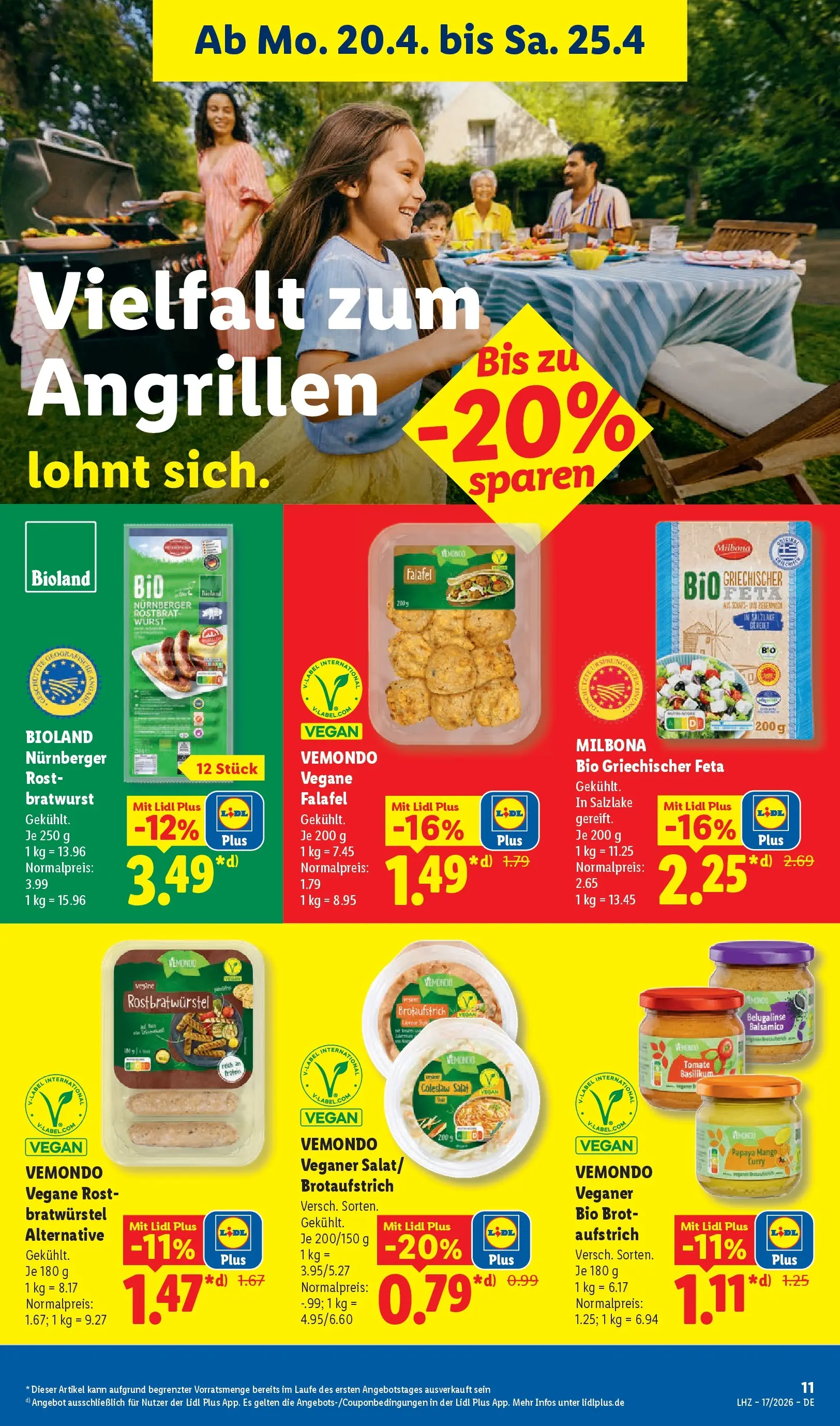 Lidl Prospekt Zülpich (ab 19.04.2026) zum Blättern » Angebote | Seite: 19 | Produkte: Feta, Bratwurst, Wurst, Brot