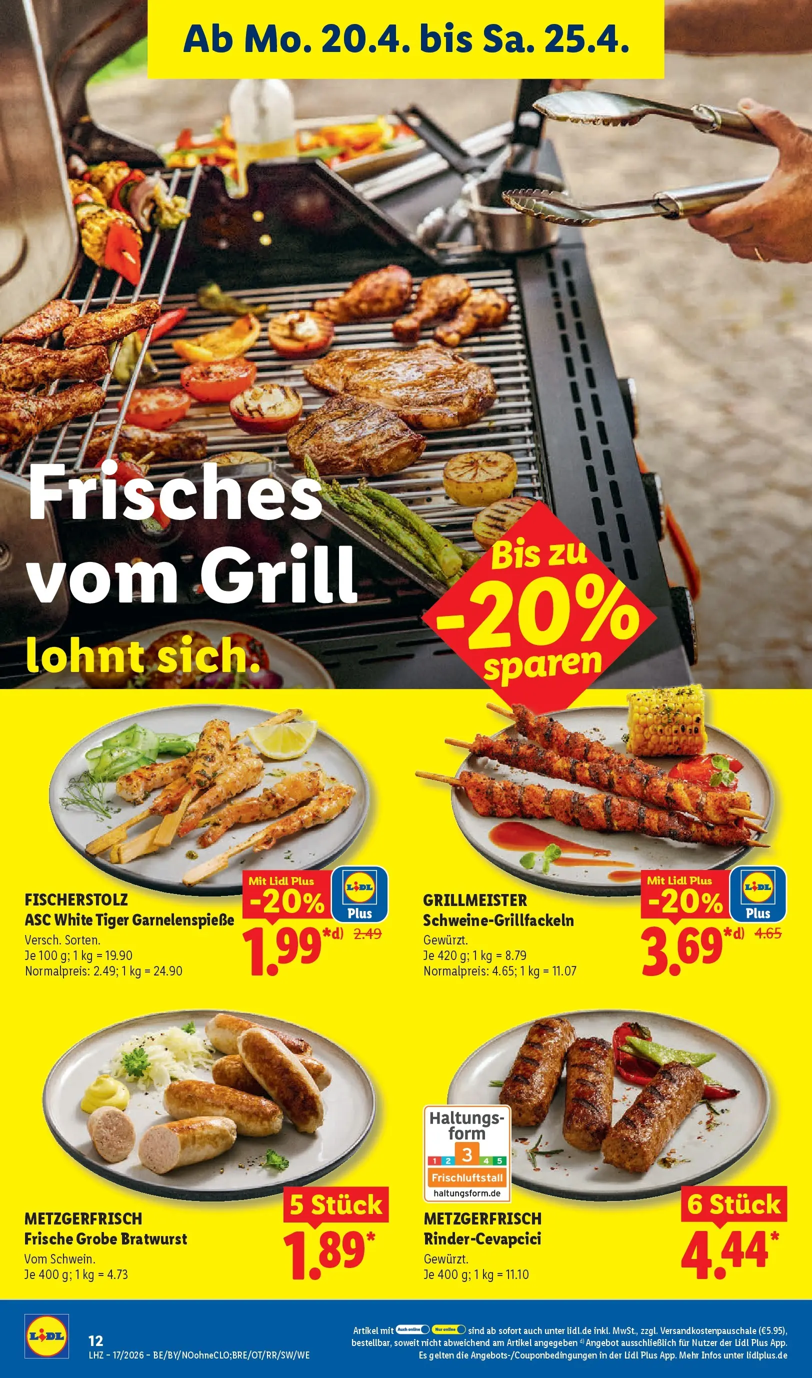 Lidl Prospekt Zülpich (ab 19.04.2026) zum Blättern » Angebote | Seite: 20 | Produkte: Grill, Bratwurst