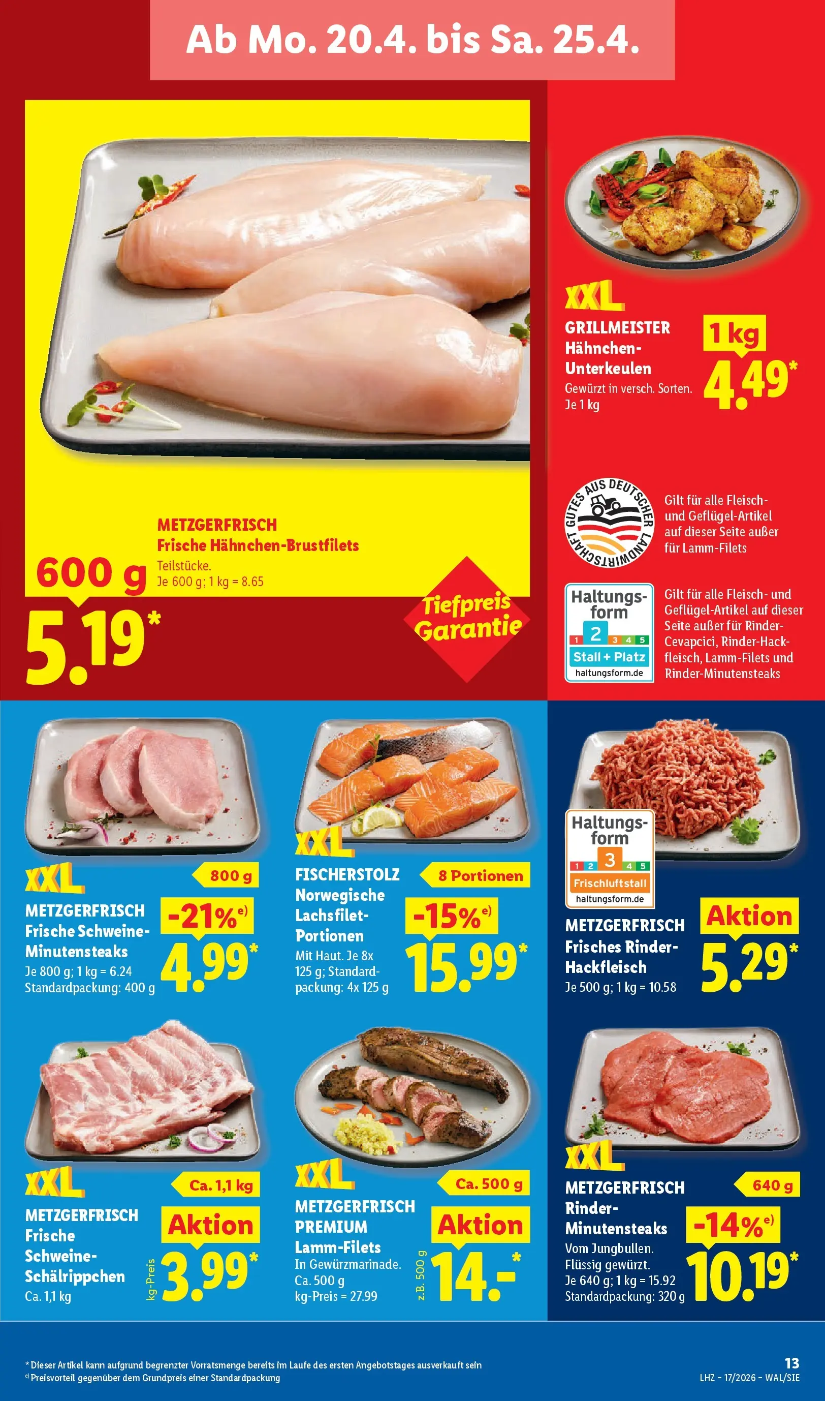 Lidl Prospekt Plettenberg (ab 19.04.2026) zum Blättern » Angebote | Seite: 25 | Produkte: Hahnchen, Fleisch, Hackfleisch