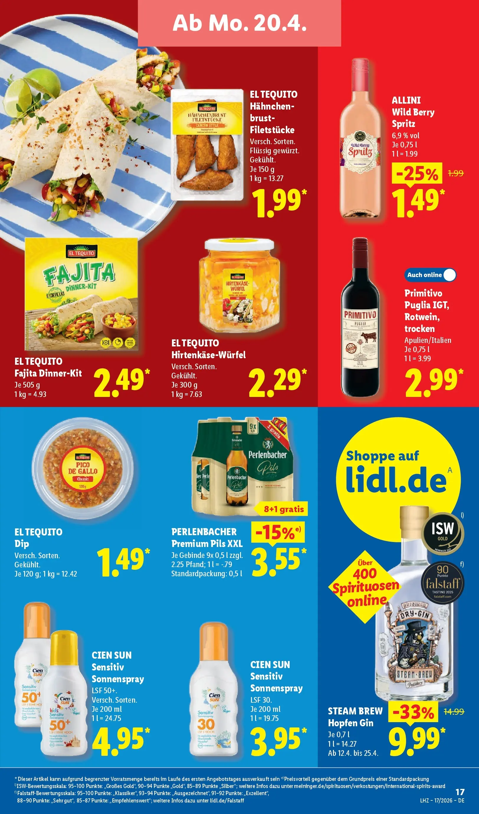 Lidl Prospekt Zülpich (ab 19.04.2026) zum Blättern » Angebote | Seite: 25 | Produkte: Hahnchen, Pils, Gin