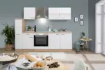 M&ouml;belix K&uuml;chenblock Merle mit Ger&auml;ten ca. 240 cm Wei&szlig;