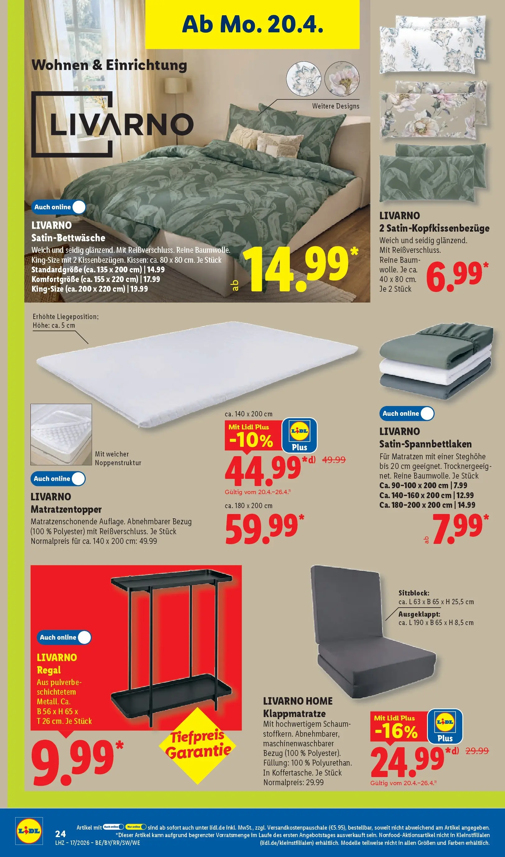 Lidl Prospekt Zülpich (ab 19.04.2026) zum Blättern » Angebote | Seite: 36 | Produkte: Kissen, Regal