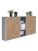 m&ouml;max Aktenschrank Office Edition Sw Set 8 Grau/Eichefarben