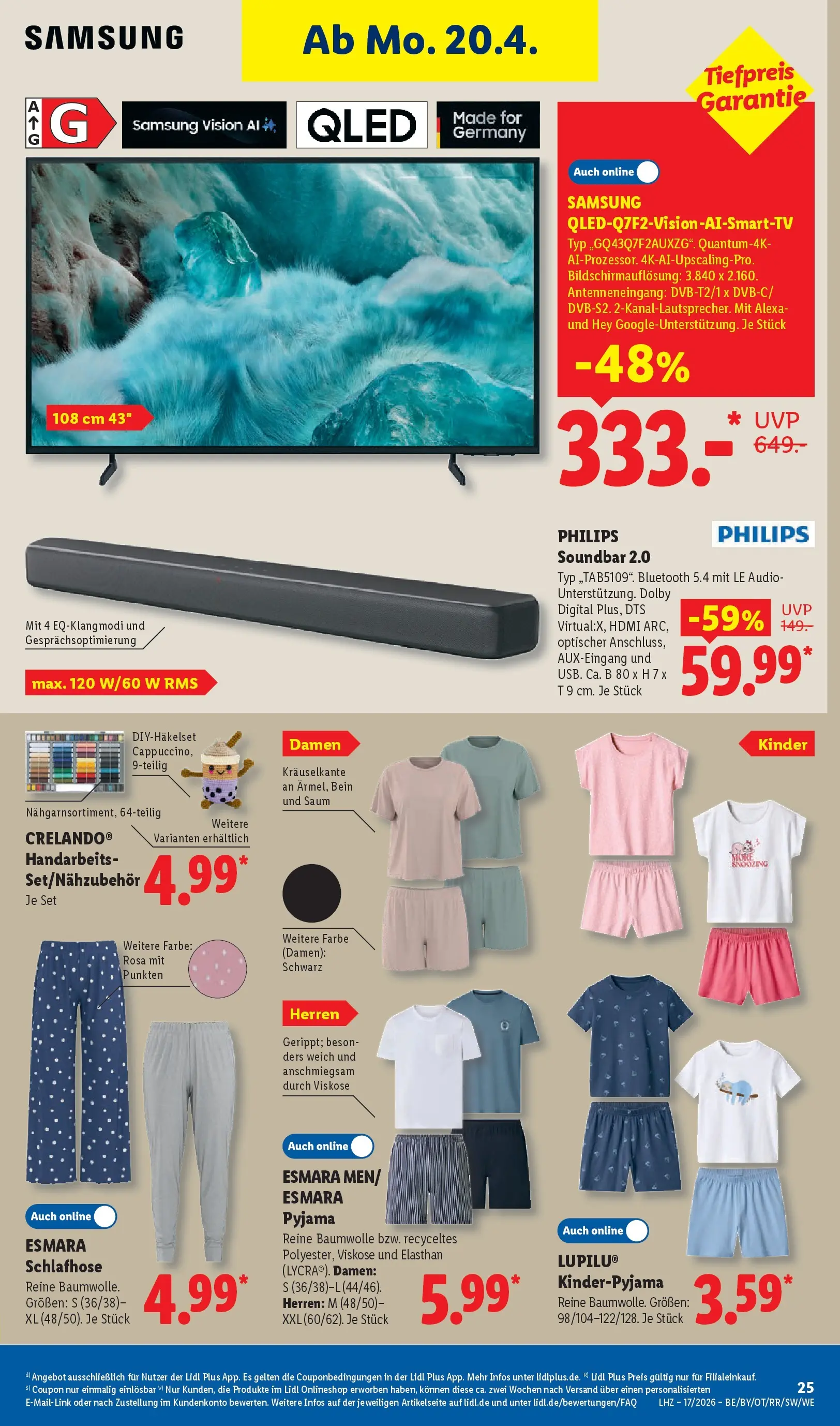 Lidl Prospekt Zülpich (ab 19.04.2026) zum Blättern » Angebote | Seite: 37 | Produkte: Philips, Soundbar, Pyjama, Audio