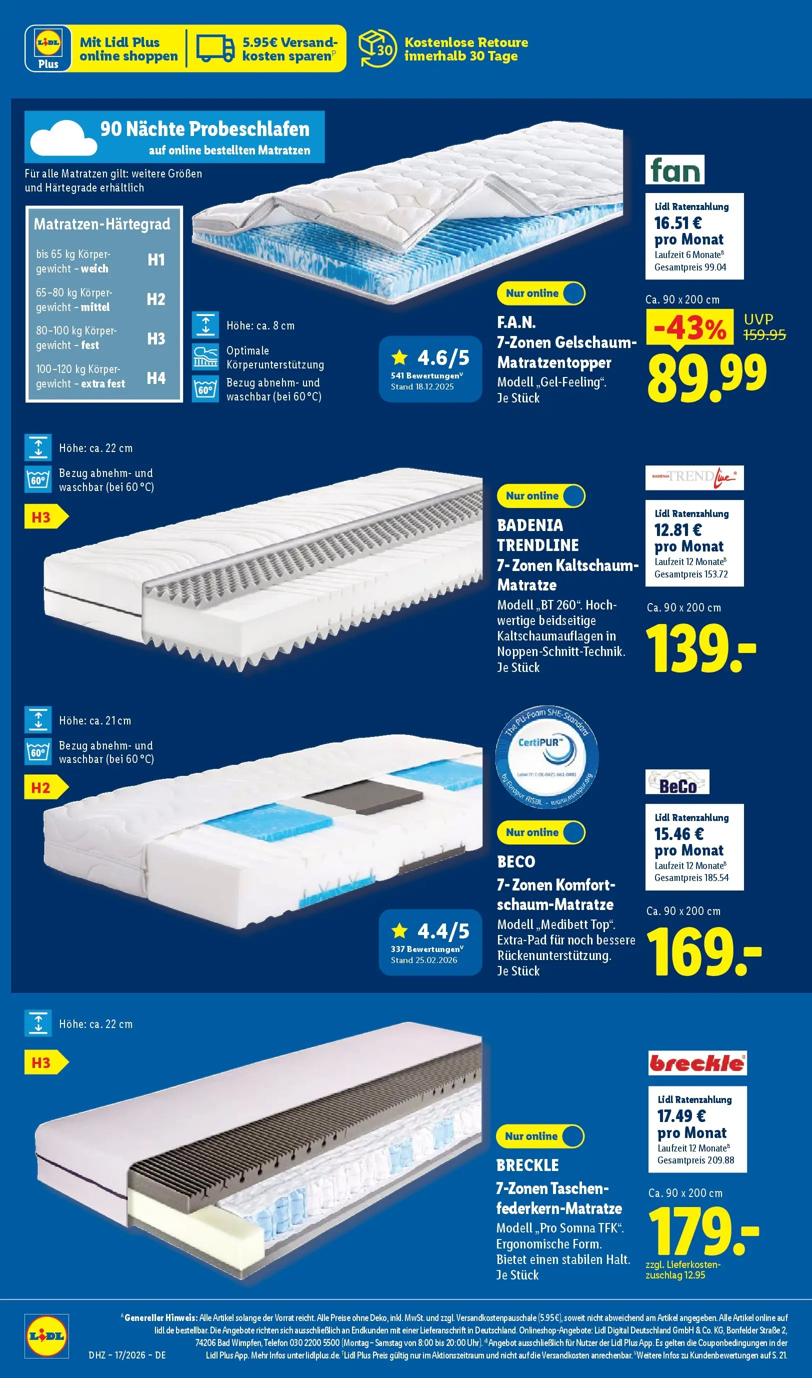Lidl Prospekt Zülpich (ab 19.04.2026) zum Blättern » Angebote | Seite: 38 | Produkte: Gewicht, Matratze, Bad, Telefon