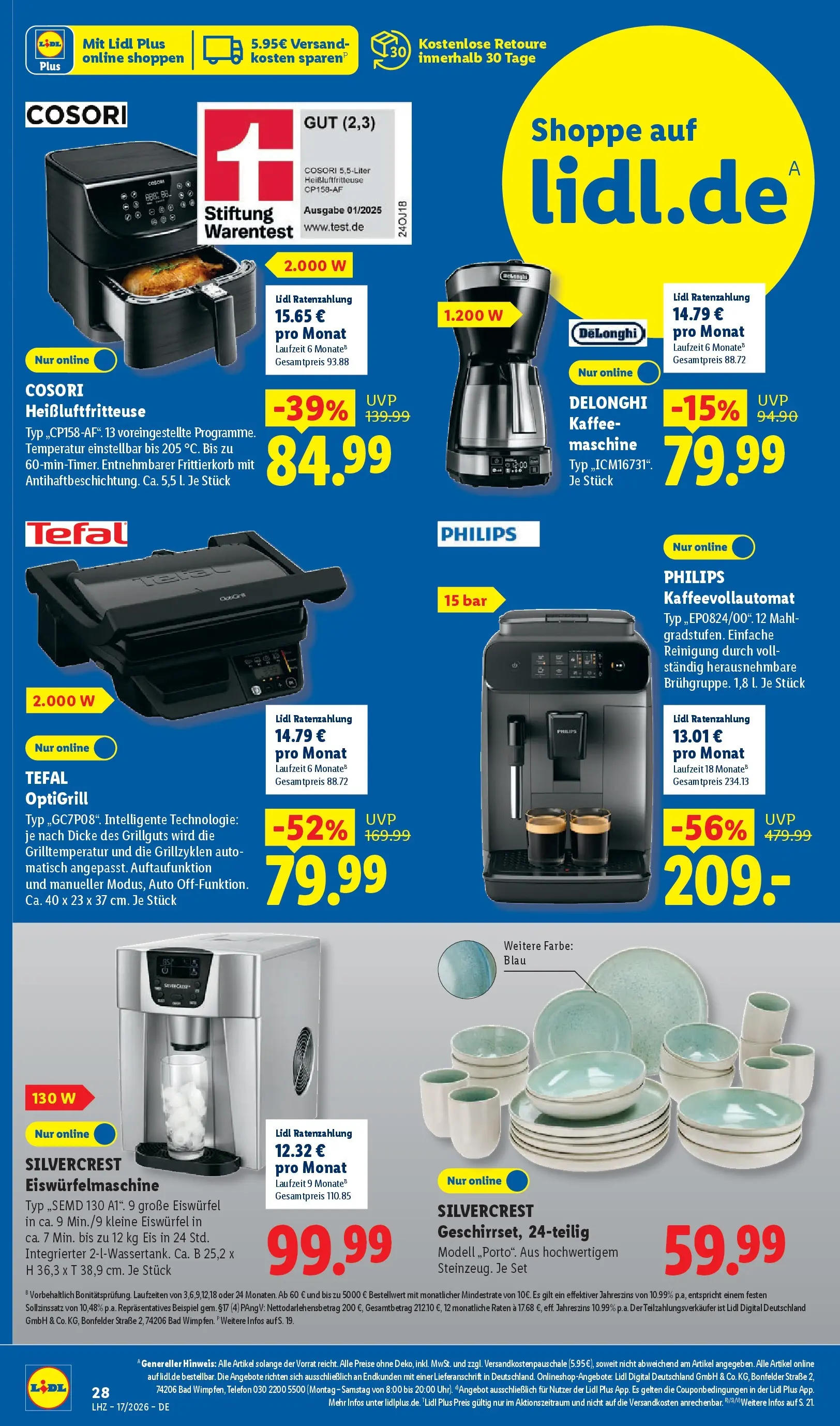 Lidl Prospekt Zülpich (ab 19.04.2026) zum Blättern » Angebote | Seite: 44 | Produkte: Kaffee, Kaffeevollautomat, Heißluftfritteuse, Telefon