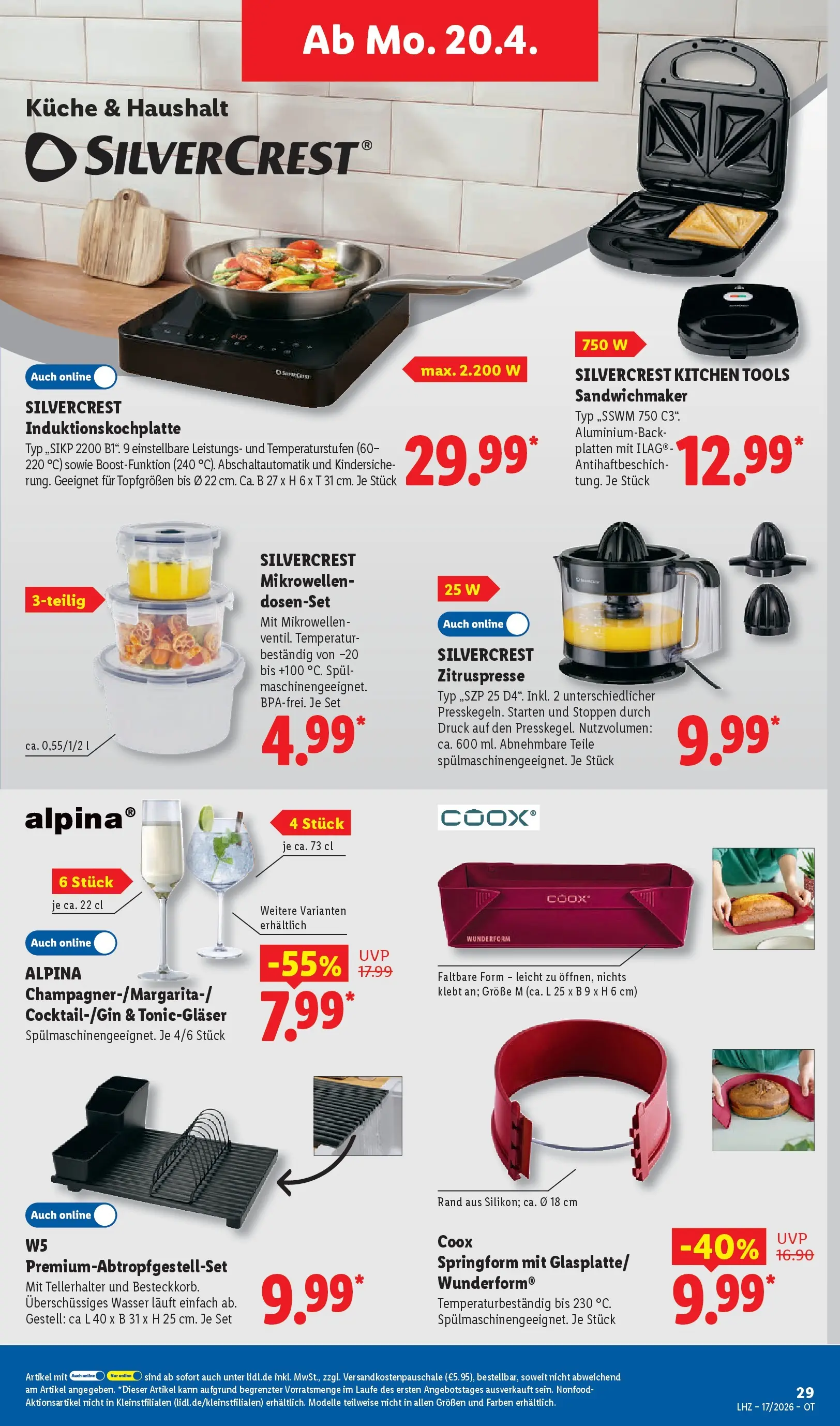 Lidl Prospekt Senftenberg (ab 19.04.2026) zum Blättern » Angebote | Seite: 47 | Produkte: Sandwichmaker, Küche, Wasser