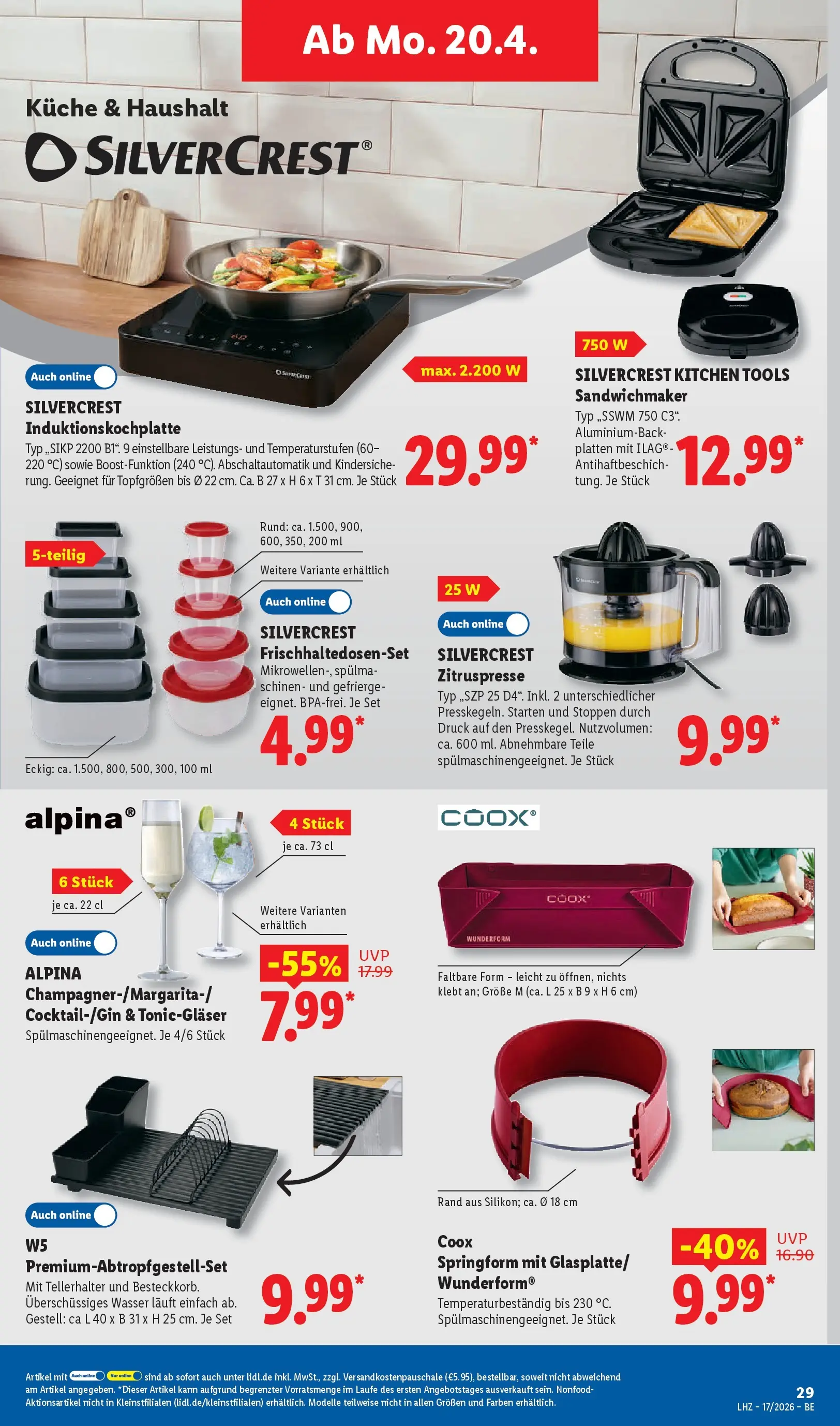 Lidl Prospekt Mahlow (ab 19.04.2026) zum Blättern » Angebote | Seite: 47 | Produkte: Sandwichmaker, Küche, Wasser