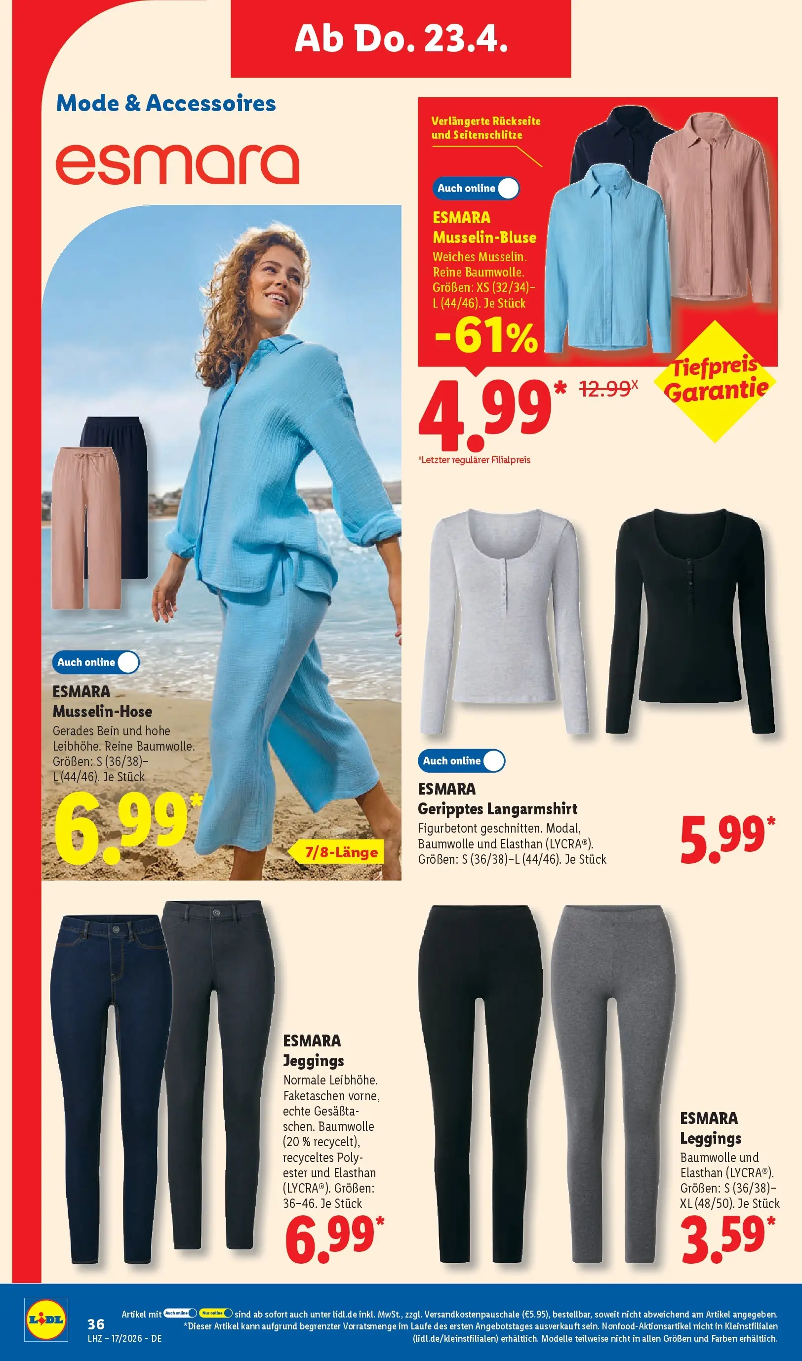 Lidl Prospekt Zülpich (ab 19.04.2026) zum Blättern » Angebote | Seite: 54 | Produkte: Langarmshirt, Leggings