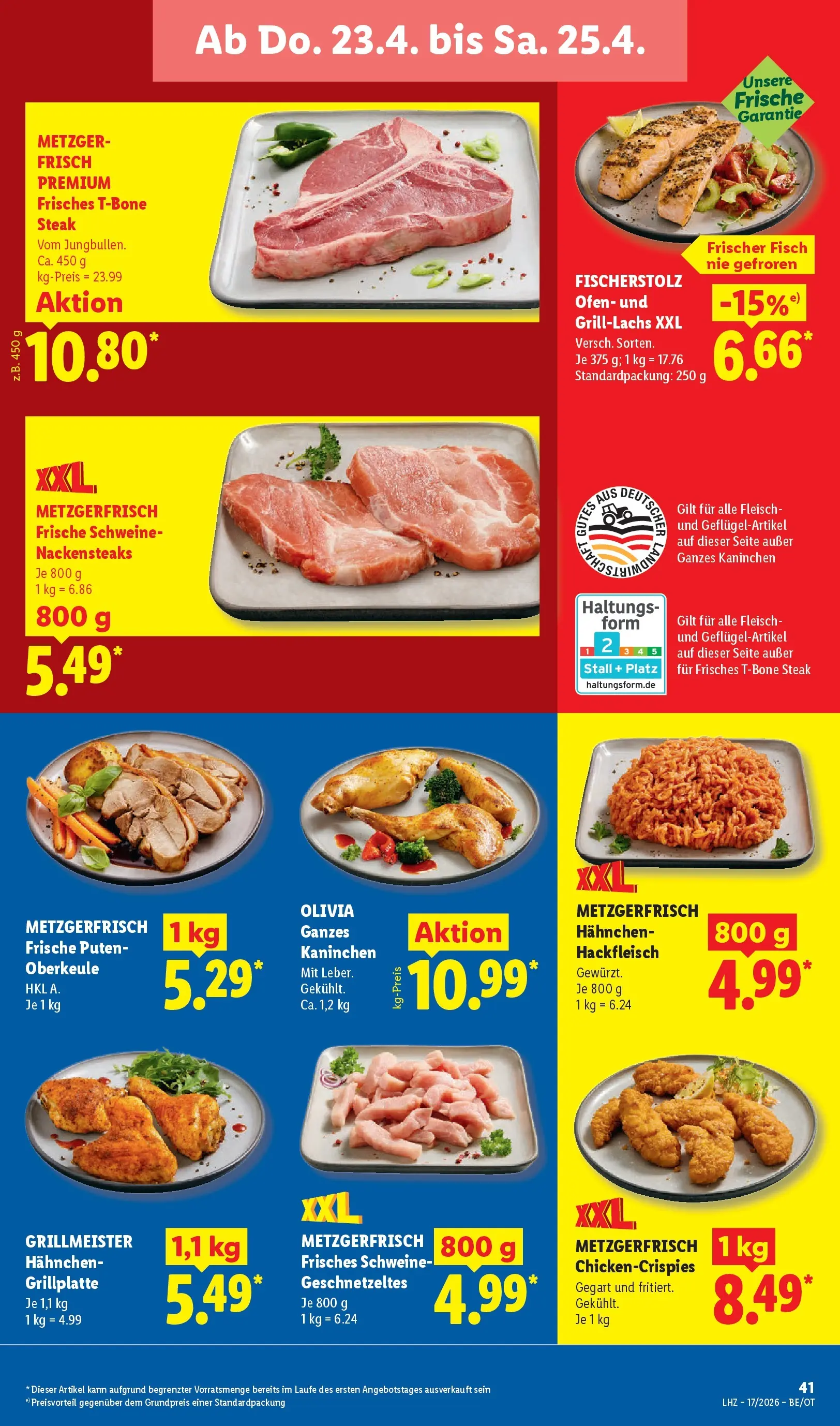 Lidl Prospekt Senftenberg (ab 19.04.2026) zum Blättern » Angebote | Seite: 61 | Produkte: Ofen, Hahnchen, Fisch, Fleisch