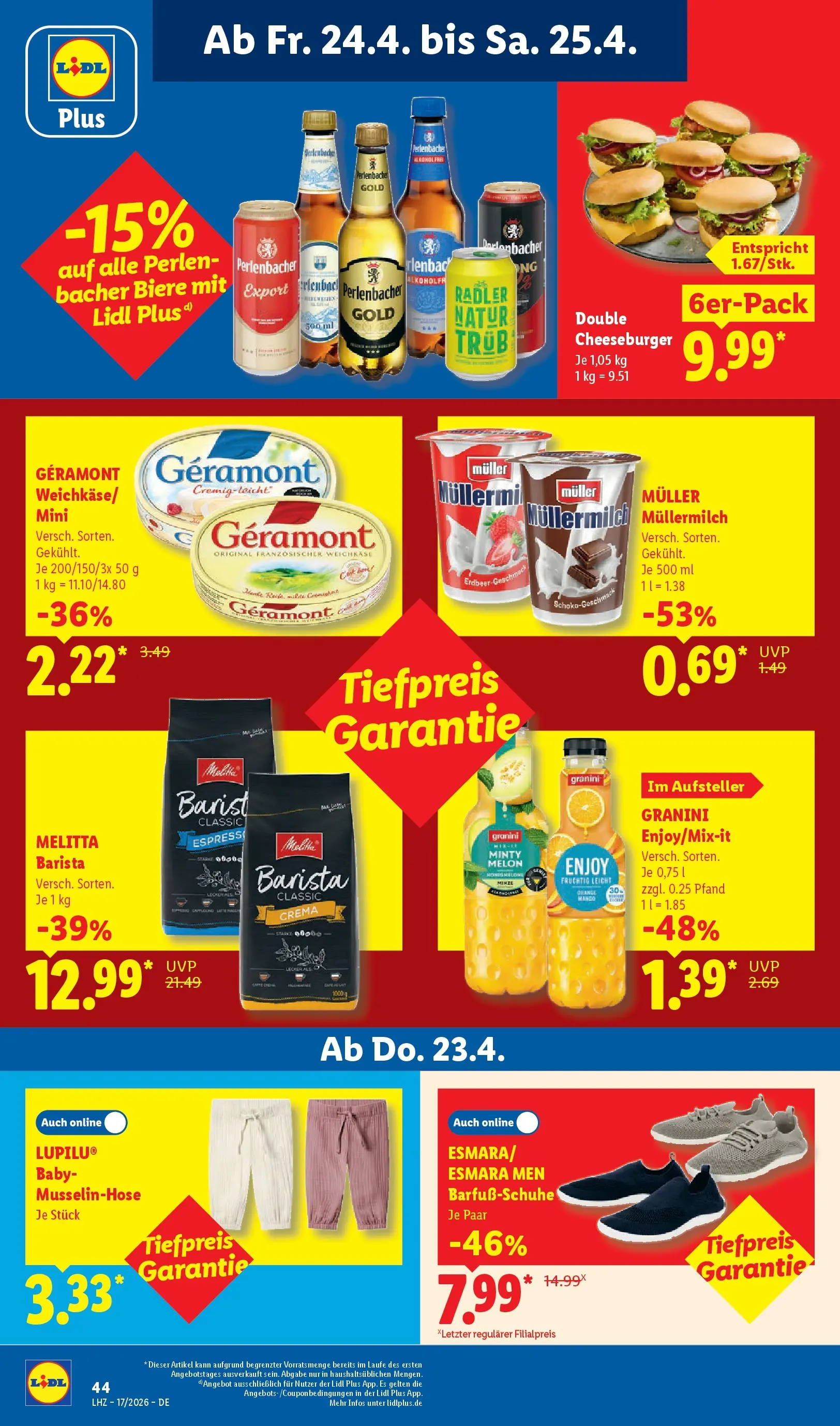 Lidl Prospekt Senftenberg (ab 19.04.2026) zum Blättern » Angebote | Seite: 66 | Produkte: Melitta, Geramont, Radler, Müllermilch
