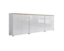 Sideboard Mailand Set 6 Wei&szlig;/Eiche