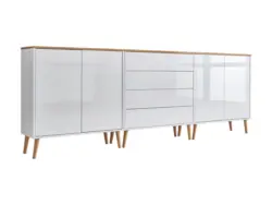 Sideboard Mailand Set 5 Wei&szlig;/Eiche