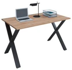 Schreibtisch Lona Schwarz/Eichefarben