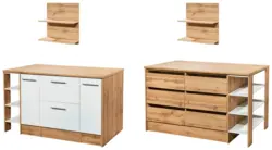 K&uuml;cheninsel Hilde ca. 150x90x90cm Wildeiche/Wei&szlig;