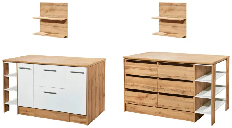 K&uuml;cheninsel Hilde ca. 150x90x90cm Wildeiche/Wei&szlig;