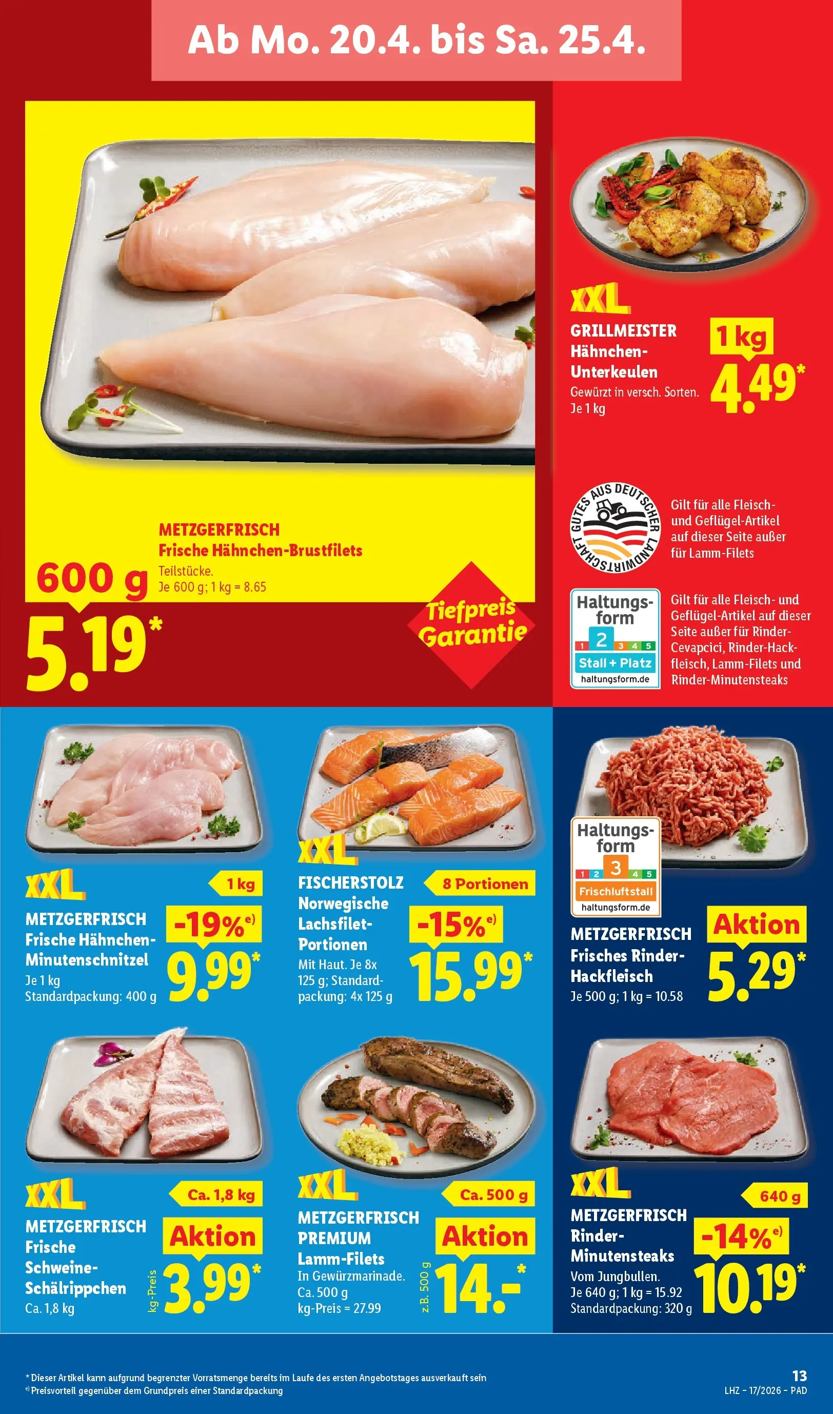 Lidl Prospekt Höxter (ab 20.04.2026) » Angebote online | Seite: 21 | Produkte: Hahnchen, Fleisch, Hackfleisch Lidl Prospekt Höxter (ab 20.04.2026) zum Blättern » Angebote | Seite: 21 | Produkte: Hahnchen, Fleisch, Hackfleisch