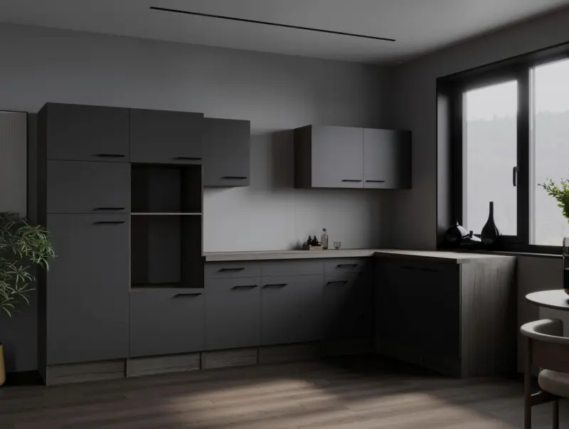 Eckk&uuml;che Oliver o. Ger&auml;te ca. 340x172cm Grau/Eichefarben