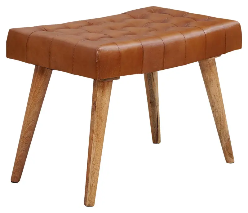 Hocker WL6.012 ca. 67x47 cm Braun/Echtleder