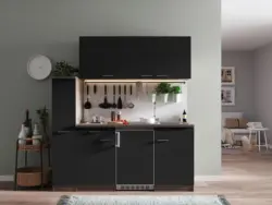 Minik&uuml;che Oliver mit Ger&auml;ten ca. 180 cm Schwarz