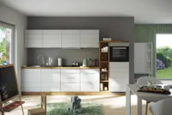 K&uuml;chenblock Florenz mit Ger&auml;ten ca. 330 cm Wei&szlig;/Eiche