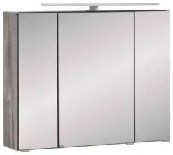 Spiegelschrank Stockholm mit LED 3-t&uuml;rig ca. 80x64 cm Eiche