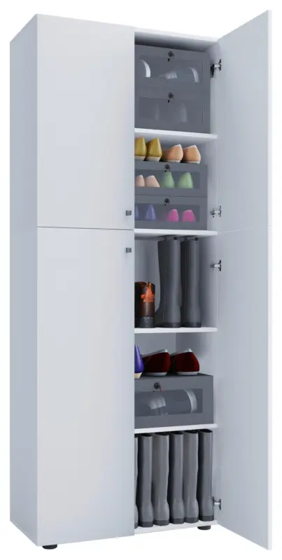 Schuhschrank Lona ca.70x182x37cm Wei&szlig;