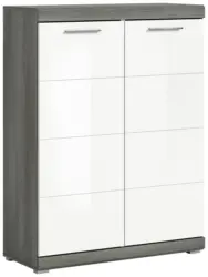 Schuhschrank Scout ca. 90x120x37 cm Wei&szlig;/Grau