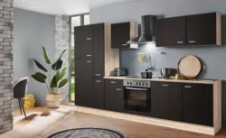 Menke K&uuml;chenblock Classic Dunkelbraun/Eiche B: ca. 310cm