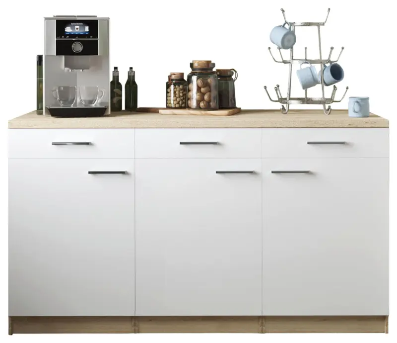 K&uuml;chenunterschrank Merle Wei&szlig;/Eichefarben