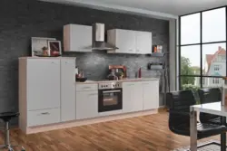 Menke K&uuml;chenblock Classic Wei&szlig;/Eiche ca. 310 cm