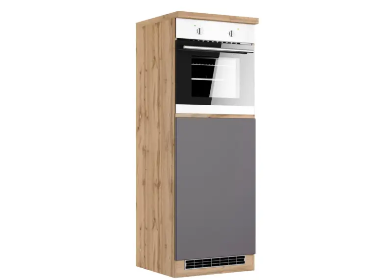 Ger&auml;teumbauschrank Turin ca. 60x166 cm Grau/Eiche