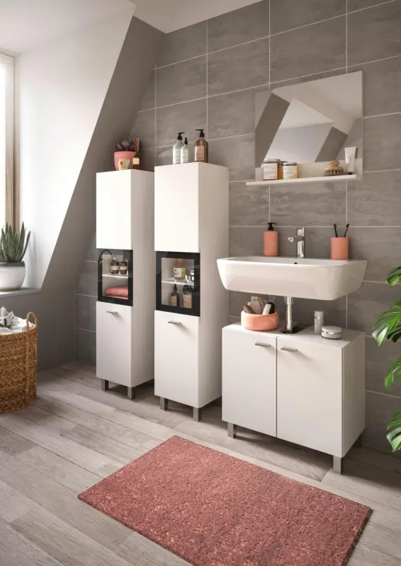 Badezimmer Boston 4-tlg. ca. 117 cm Wei&szlig;