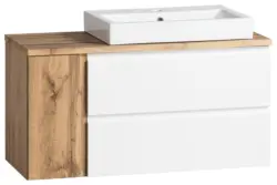Waschtischkombi Varese ca. 105x65,5x47 cm Eiche/Wei&szlig;