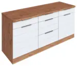 M&ouml;belix K&uuml;chenunterschrank Florenz ca. 180 cm Wei&szlig;/Eiche