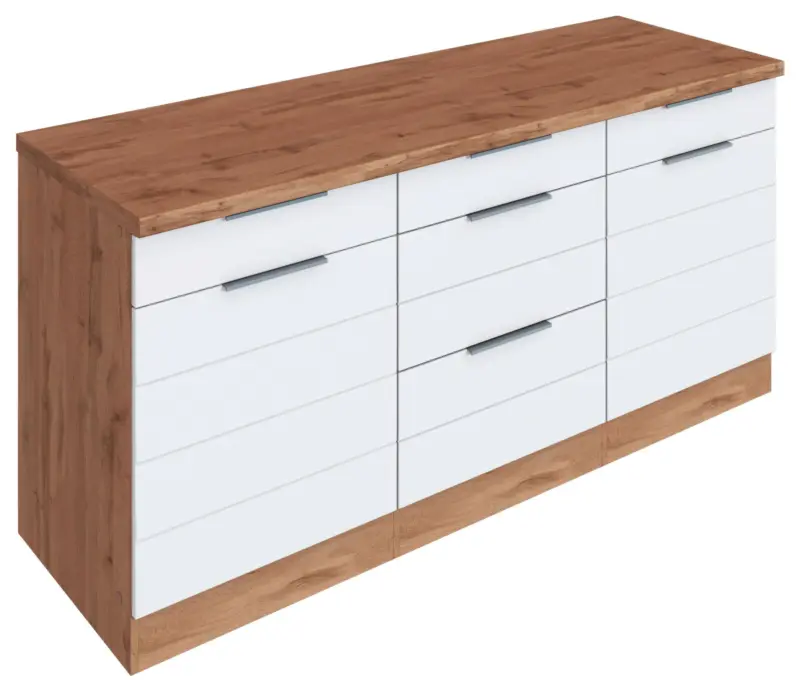 K&uuml;chenunterschrank Florenz ca. 180 cm Wei&szlig;/Eiche