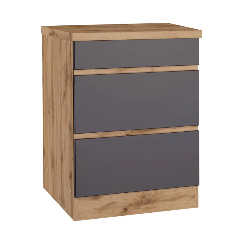 K&uuml;chenunterschrank Turin ca. 60x86 cm cm Grau/Eiche