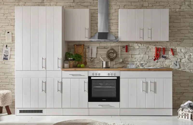 K&uuml;chenleerblock Anton ohne Ger&auml;te Wei&szlig;/Eiche