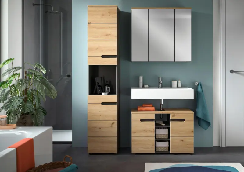 Badezimmer Canu 3-tlg. ca. 118 cm Eiche/Grau