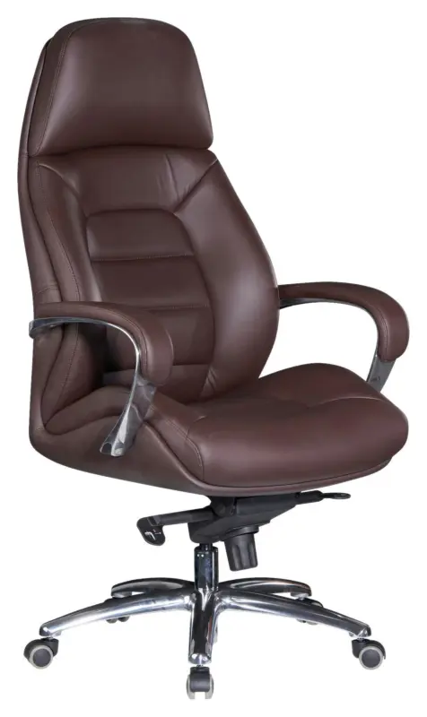 Chefsessel mit Armst&uuml;tzen Dunkelbraun Leder bis 120 kg