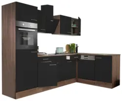 Eckk&uuml;che Oliver mit Ger&auml;ten ca. 280x172 cm Schwarz