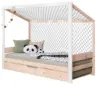 Ausziehbett Fu&szlig;ball Holz ca. 90x200 cm Wei&szlig;/Kiefer
