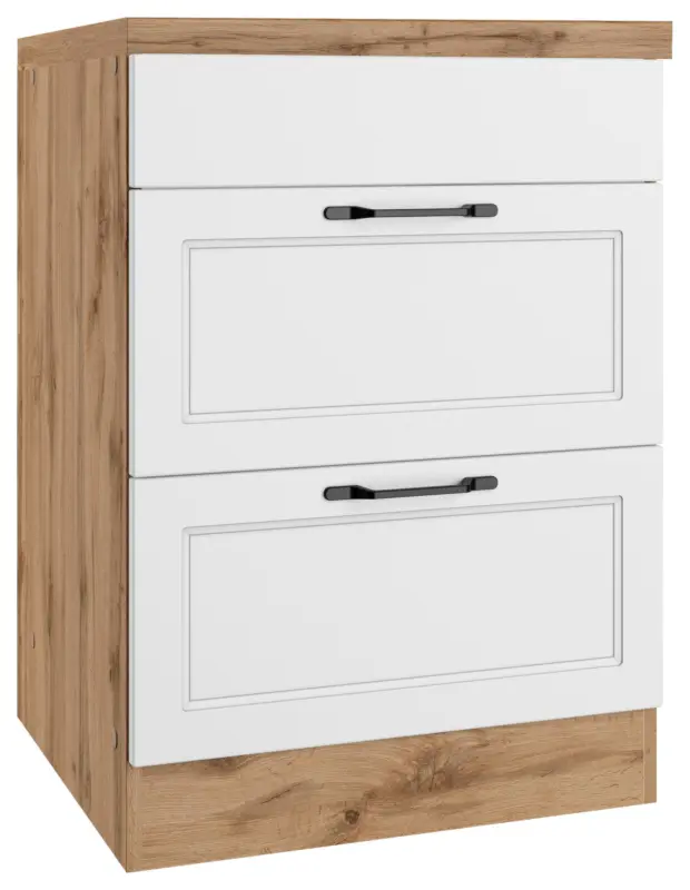 Kochfeldumbauschrank Meran ca. 60x86x60 cm Wei&szlig;/Eiche