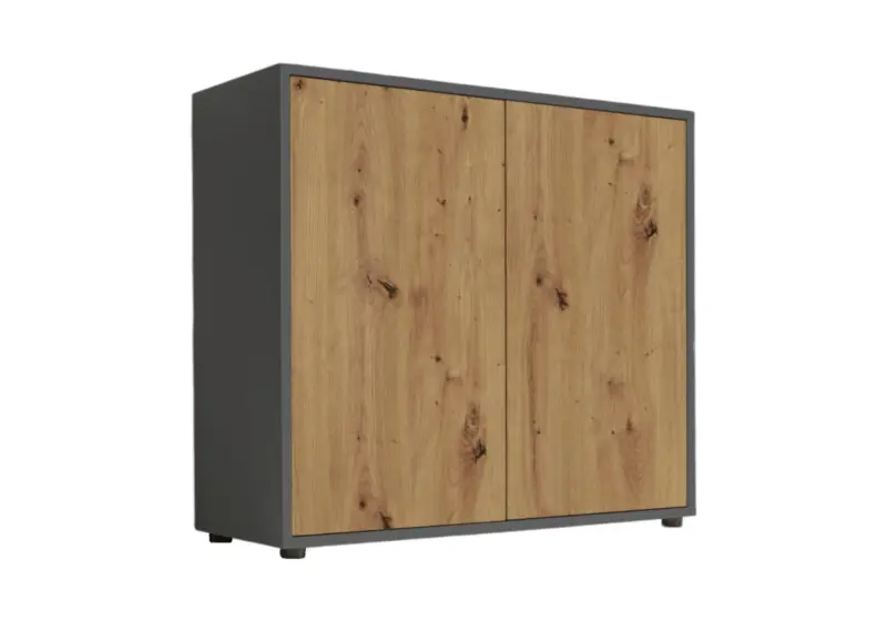 Kommode Mailand Typ 4 Anthrazit/Eiche Artisan